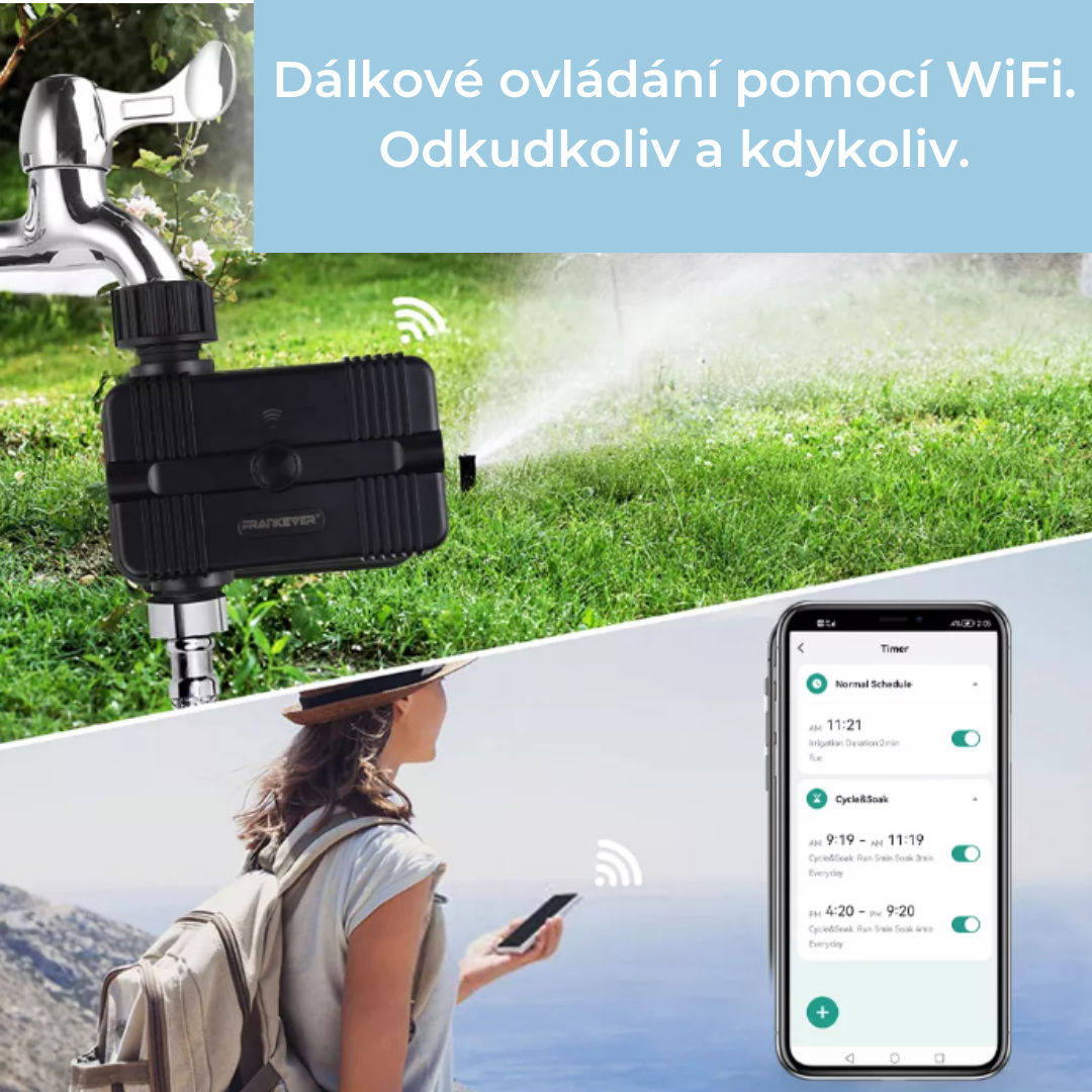 TOP Chytrý regulační ventil na zahradní hadici WiFi Tuya 3